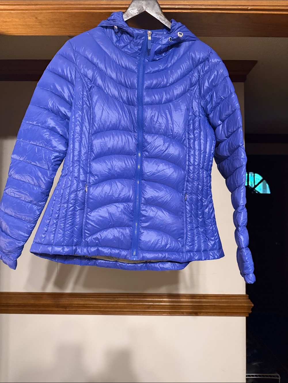 Andrew Marc Electric Blue Hooded Packable Puffer Jacket - Women